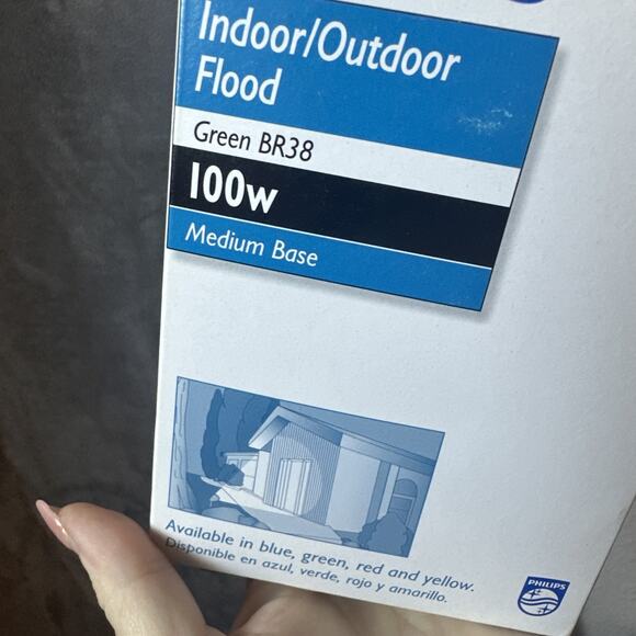 Philips 100 Watt Colored Flood Light Bulb Red BR38 - Picture 4 of 7